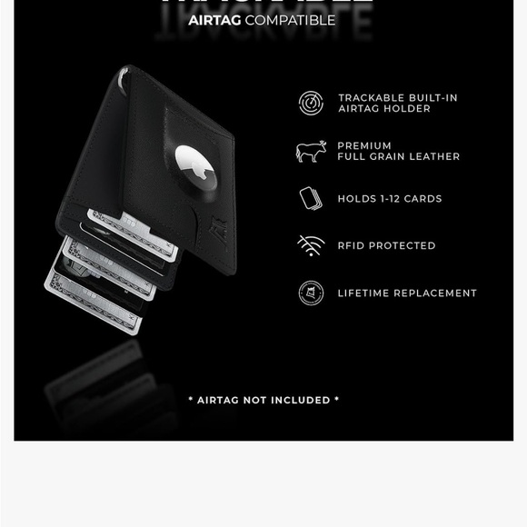 Kings Loot Trackable Wallet - AirTag Compatible - Black - Picture 7 of 11